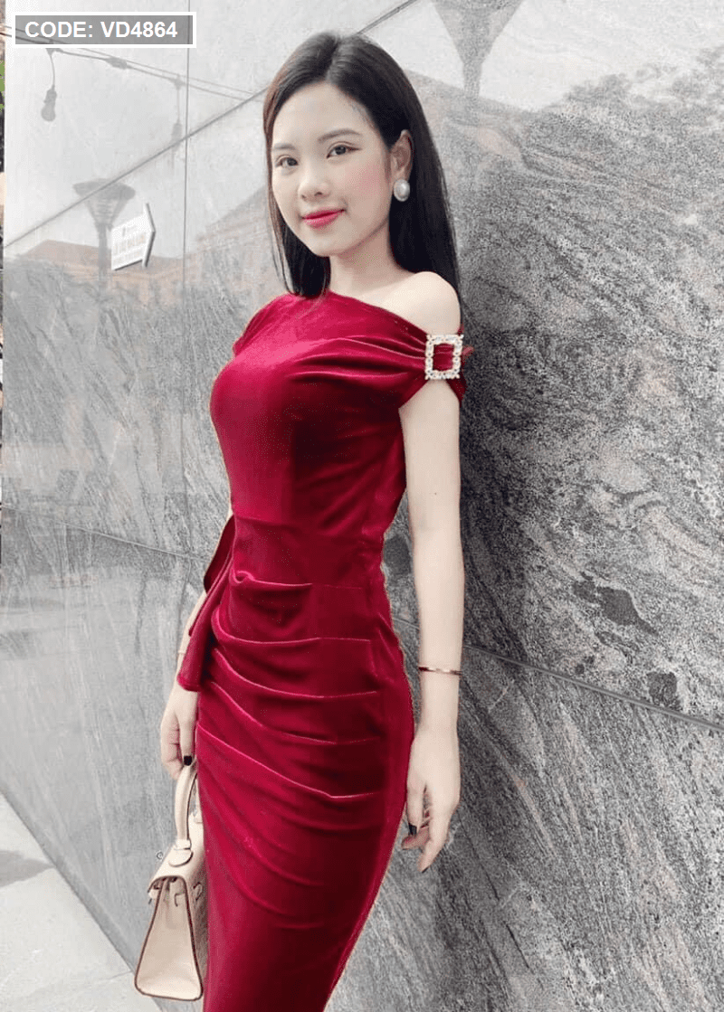 Váy nhung đỏ đen dáng xoè có cúp ngực tôn body chất mịn  Lazadavn