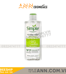 Nước Tẩy Trang Simple Kind To Skin Micellar Cleansing Water 200ml - 8712561669825