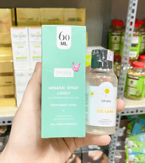 Xịt khoáng khử mùi vùng kínhmàu xanh Minaral Spray Lovely peppermint spray ONAYA Chính hãng - 8938540224049