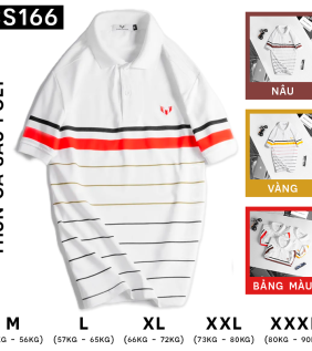 Áo Thun Nam Có Cổ Tay Ngắn In Sọc (Có Size 3XL) - CS166