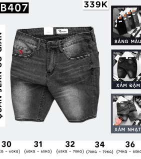 Quần Short Jeans Nam Rurumen Cao Cấp Hàng VNXK Phối Logo (có size 36) - QB407