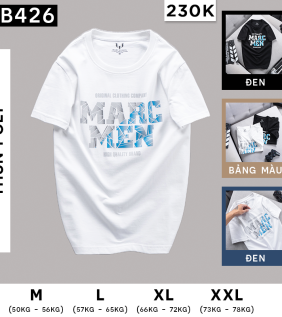 Áo Thun Nam Cổ Tròn Cotton In Chữ Marc Men - AB426