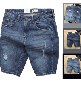 Quần Short Jeans Nam Rurumen Màu Xanh Cao Cấp Hàng VNXK - QB419