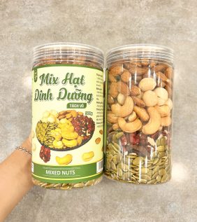 Hạt Mix 5 Vị ( Mắc ca - Hạnh Nhân - Óc Chó - Bí Xanh - Hạt Điều) Đã Tách Vỏ Loại Ngon 500g - HM5V