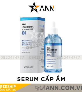 Serum Hàn Quốc Wellage Real Hyaluronic Blue Ampoule 75ml Cấp Ẩm Phục Hồi Da Hàng Công Ty - 8809619271779