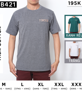 Áo Thun Nam Cổ Tròn Rayman Thêu Chữ Tokyo (Có Size 3XL) - AB421